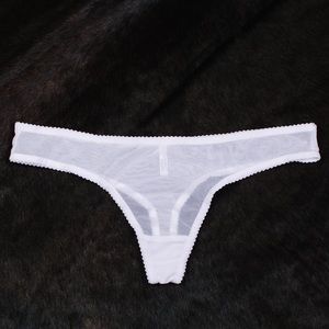 Lebonbon handmade white mesh bikini panty